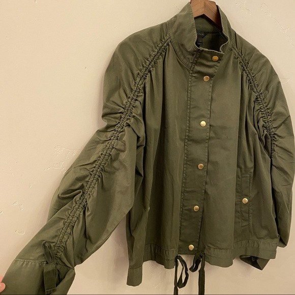J.CREW Ruched Sleeve Field Utility Military Jacket - Picture 5 of 14